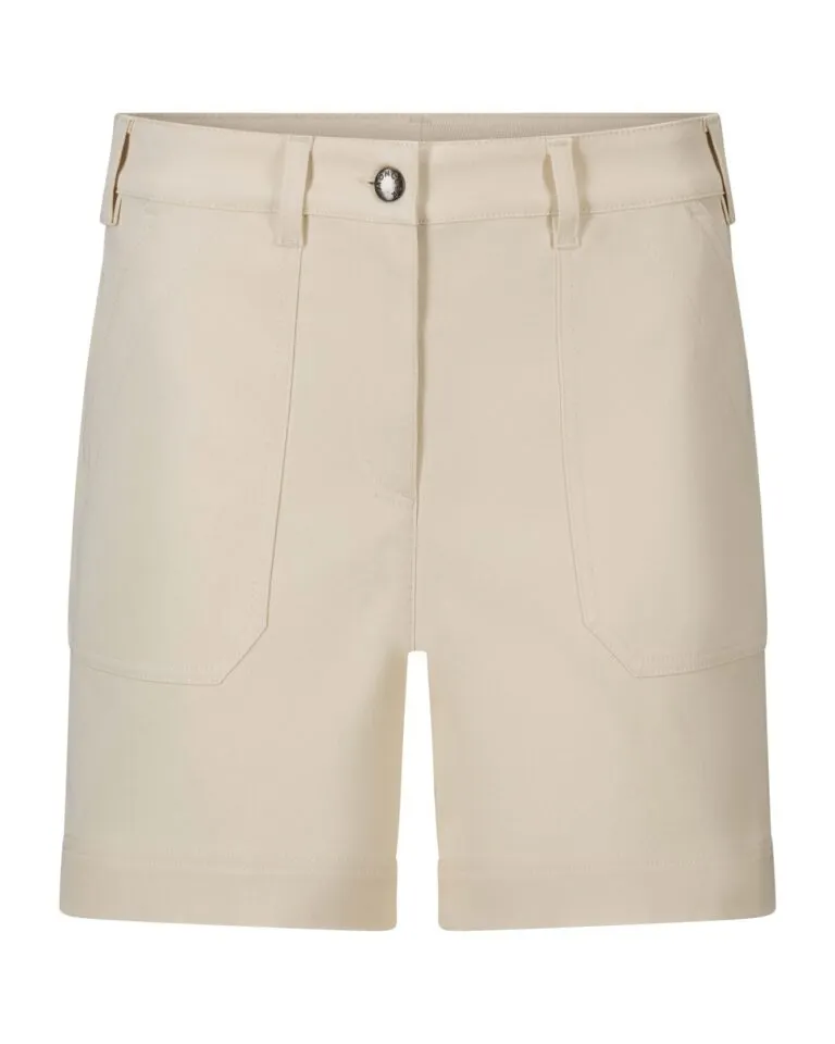 Cotton Gabardine Bermuda Shorts - Beige