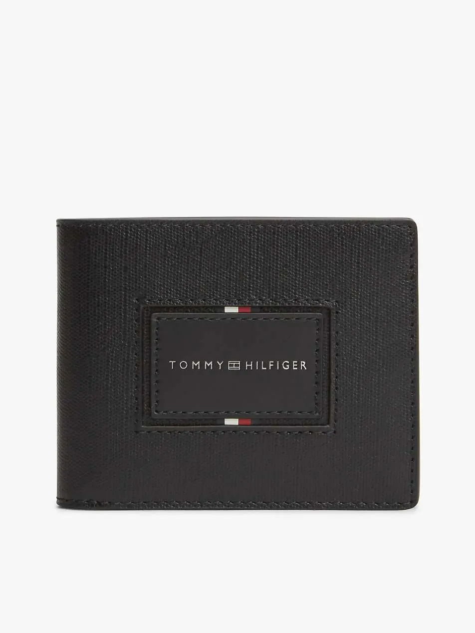 Tommy Hilfiger Leather bifold credit card wallet in black