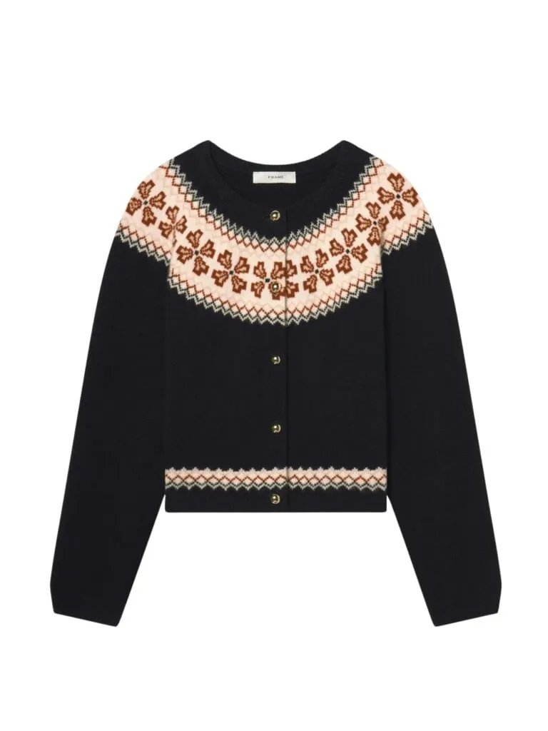 The Cashmere Fairisle Cardigan - Marine