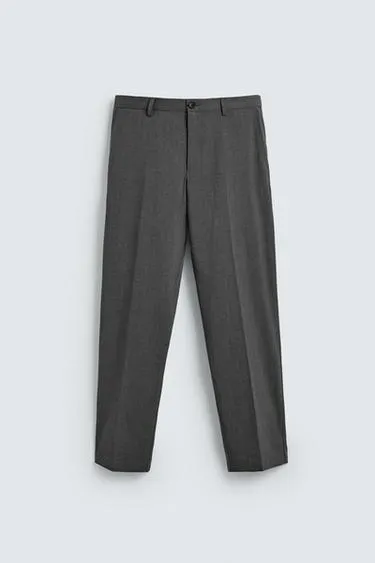 WOOL BLEND REGULAR FIT NON-IRON TROUSERS