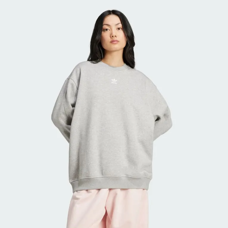 Essentials Fleece Long Oversized Crew Sweatshirt