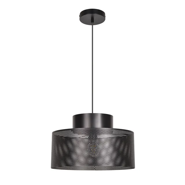Lampadario Industriale Carmid nero paralume nero E27 Ø38cm INSPIRE