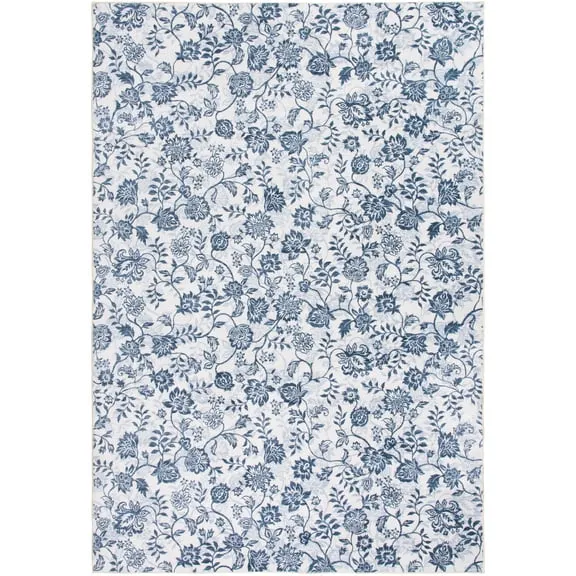 Mainstays Blue Floral Faux Fur Indoor Area Rug, 7'x10'