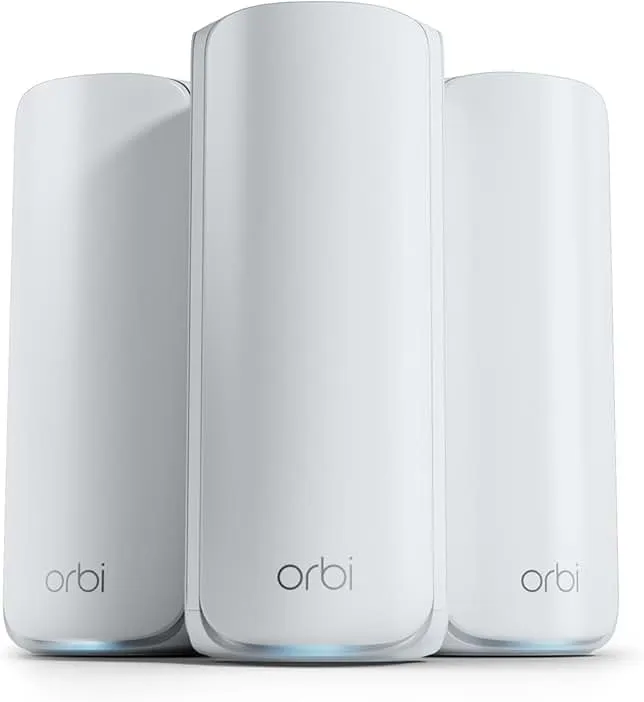 NETGEAR Orbi 770 Series Tri-Band WiFi 7 Mesh Network System (RBE773) - Router + 2 Satellite Extenders, Security Features, Up to 11Gbps, Covers up to 8,…