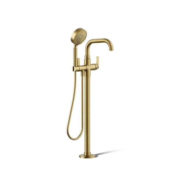KOHLER Castia By Studio McGee Single-​Handle Freestanding Tub Faucet Trim With Handshower in.​ Vibrant Brushed Moderne Brass