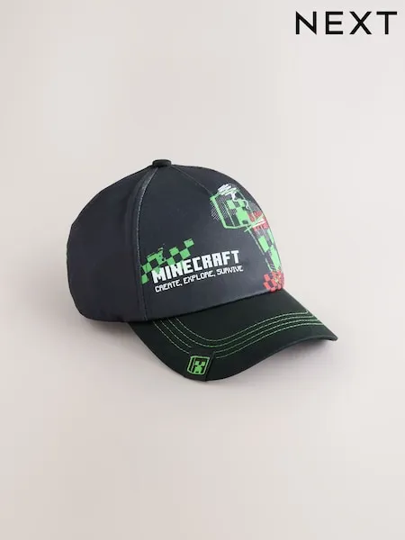 Black Minecraft Cotton Cap (3-16yrs)