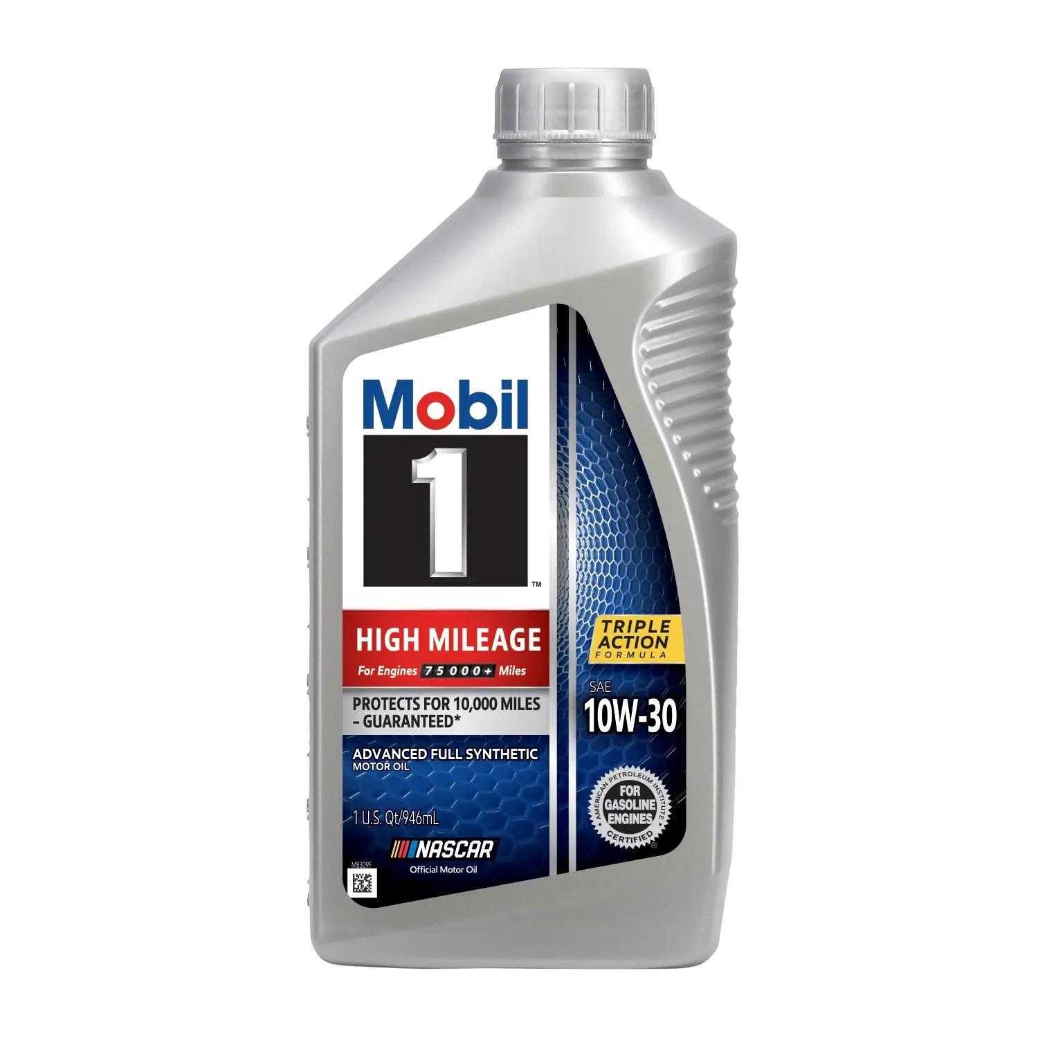 Mobil 1 High Mileage Full Synthetic 10W-30 Motor Oil 1 Quart