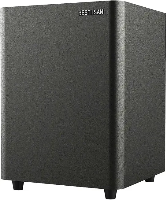 BESTISAN Powered Subwoofer, Deep Bass Sub, Down Firing Subs, Easy Setup with Home Theater System, Receiver, Speakers, Coaxial Cable Included, RCA, LFE, AUX Input, High-Level Speaker Input & Output