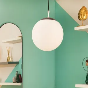Lampadario Neoclassico Celestine grigio paralume bianco E27 Ø25cm INSPIRE