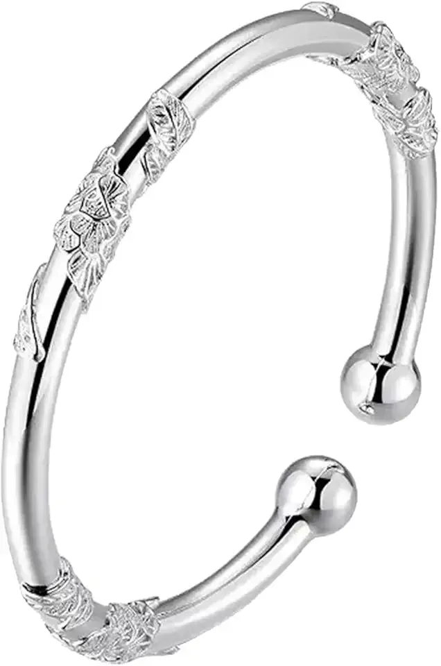 925 Sterling Silver Bracelet for Women 2025 Design Leaf Open Bangle Bracelets Jewelry Birthday Valentines Day Gifts for her
