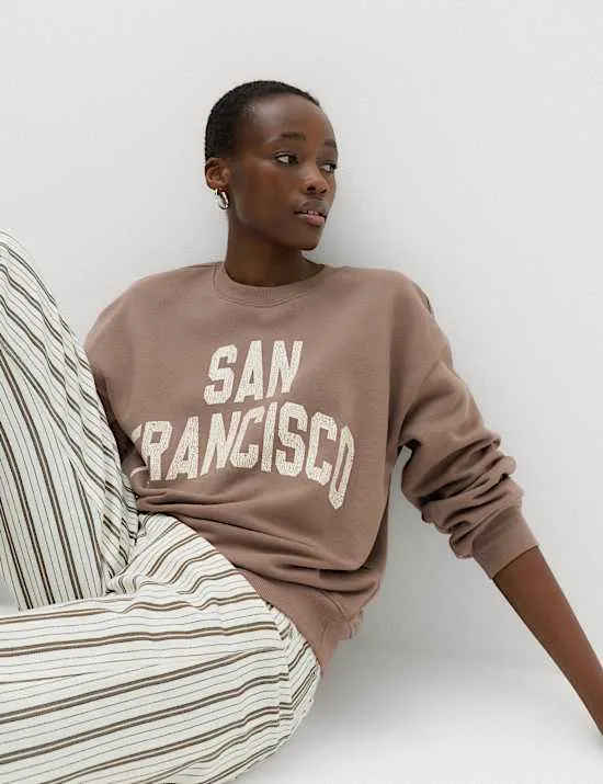 Sweatshirt mit hohem Baumwollanteil und Grafik