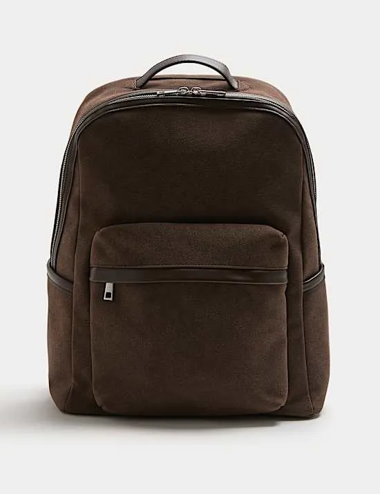 Faux Suede Backpack