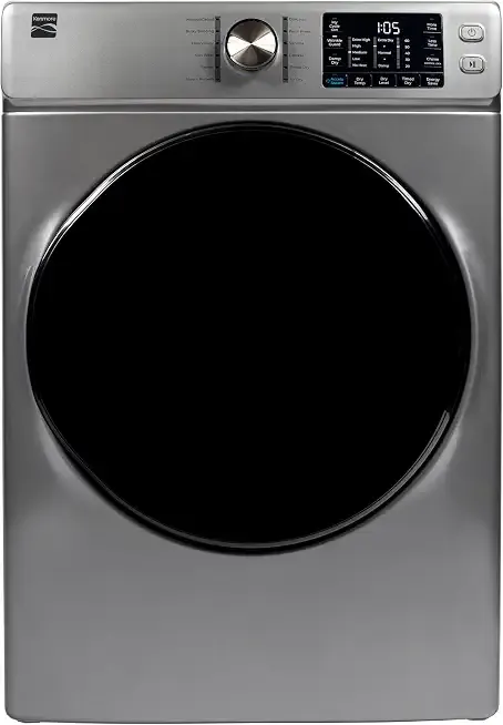Kenmore 8.0 cu. ft. Front Load Electric Dryer with Wrinkle Guard & Accela Steam to Reduce Wrinkles, Static & Odors - Smart Sensor Drying - LED - ENERGY STAR Certified - Metallic Silver