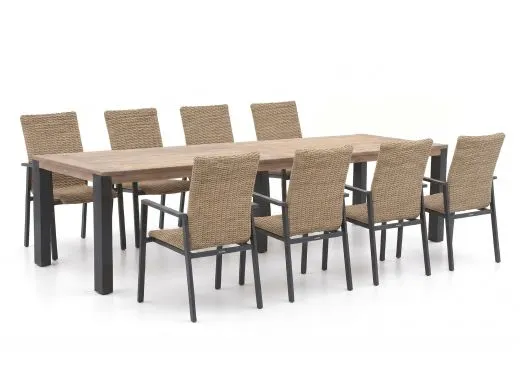 Manifesto Villongo/ROUGH-S 300cm dining tuinset 9-delig stapelbaar
