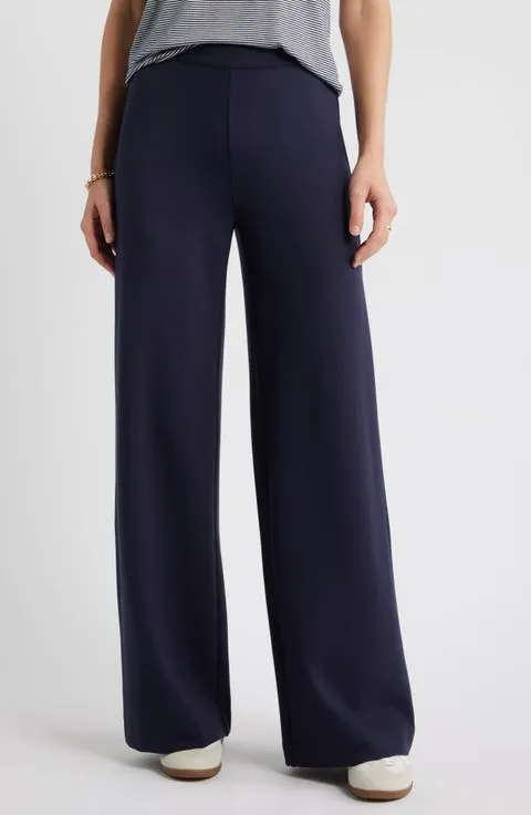 Caslon® High Waist Wide Leg Ponte Pants