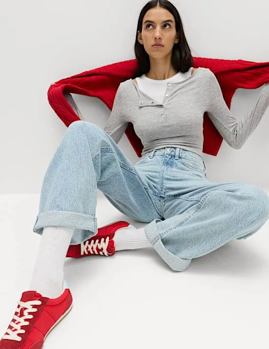 Double Layer Henley Top