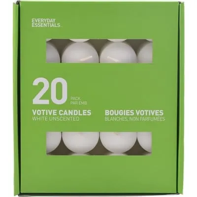White Votive Candles, Unscented