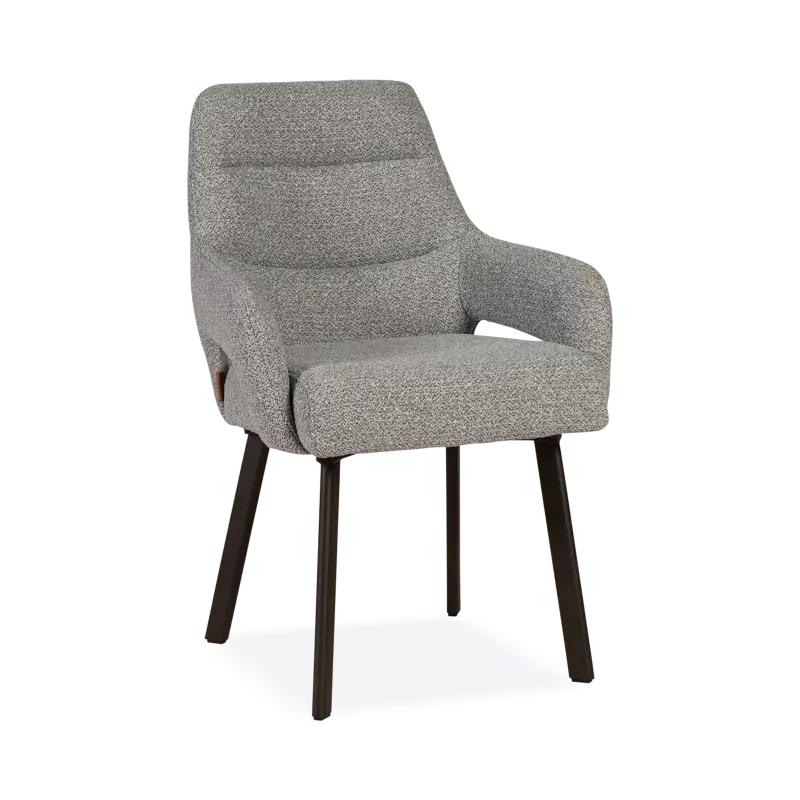 Armstoel Kendra - stof Rhythm Niagara - pocketvering - poot zwart