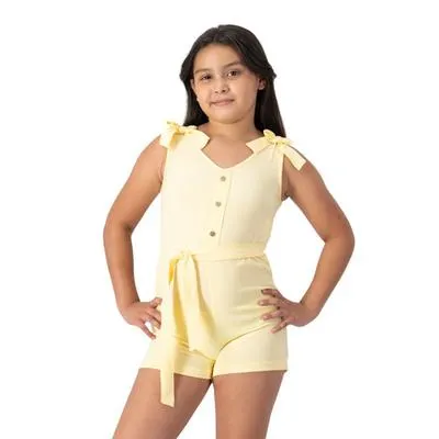 Jumper Fantastic Niña Cuello En V Con Moños Y Cinta Decorativos