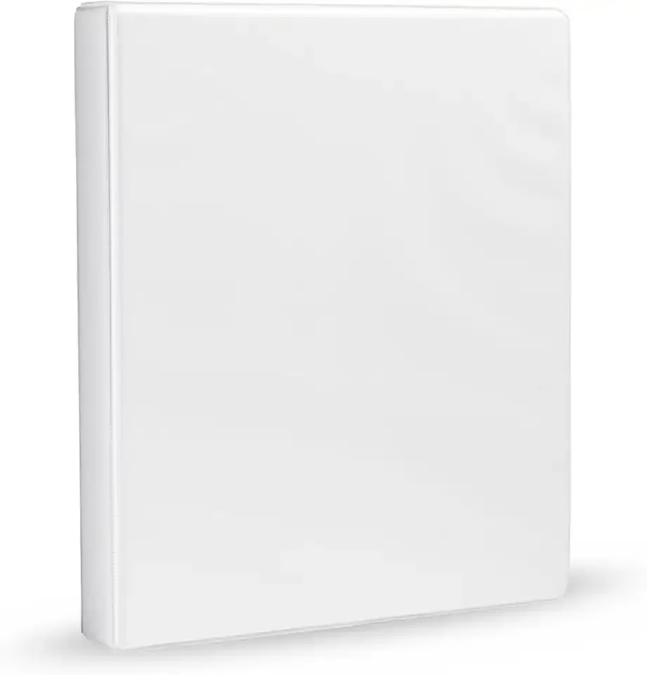 Amazon Basics 3-Ring Binder, 1-Inch - White 1 Pack