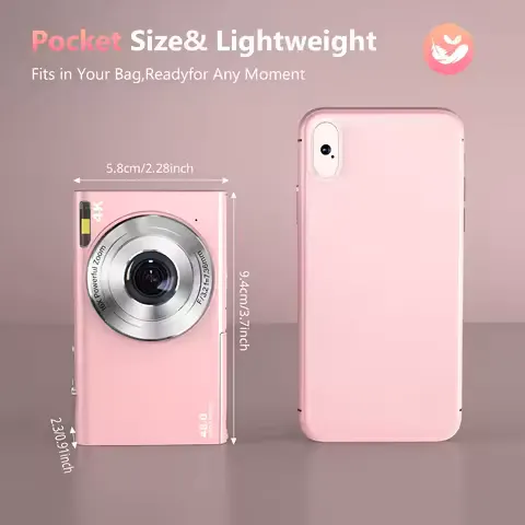 4K Digital Camera Autofocus Vlogging Camera HD 48MP with 2.8" Large Screen Camcorder Camera for Photography for Kid Adult