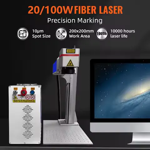 SIHAO - Fiber Laser Engraver 20W/100W for Jewelry (Gold Silver) & Stainless Steel with Precision Engraving & Fiber Optic System