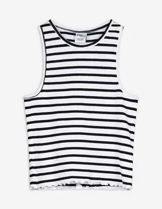 Top - Misto cotone - bianco