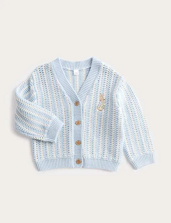 Strickjacke aus reiner Baumwolle mit Peter Rabbit™-Motiv (0–3 J.)