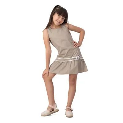 Vestido Fantastic Niña Corto Olan Inferior Y Moño