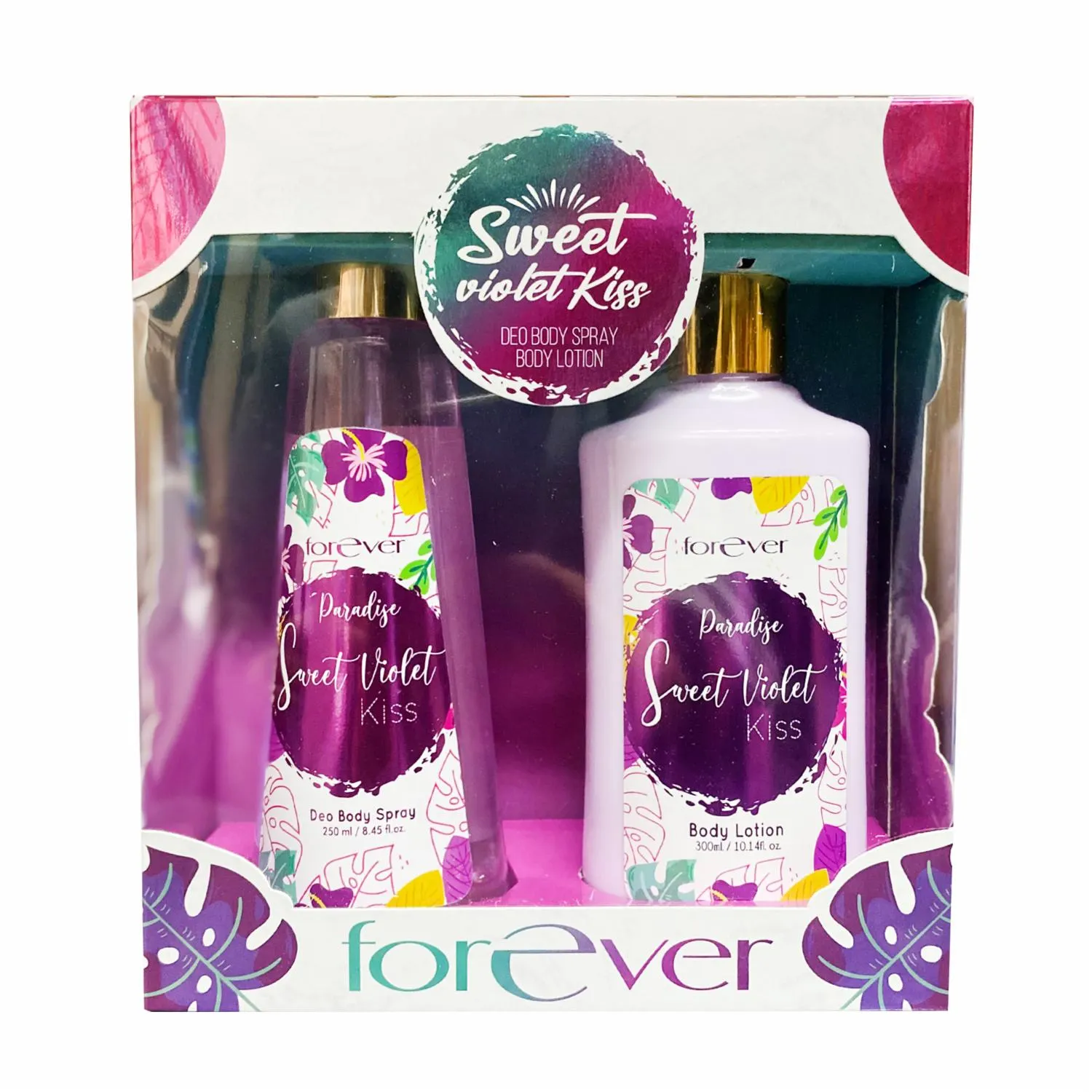 Set Para Dama Metalizado Paradise Sweet Violet Kiss FOREVER 550 ml