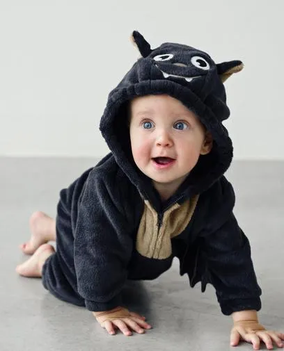 Fleece onesie vleermuis