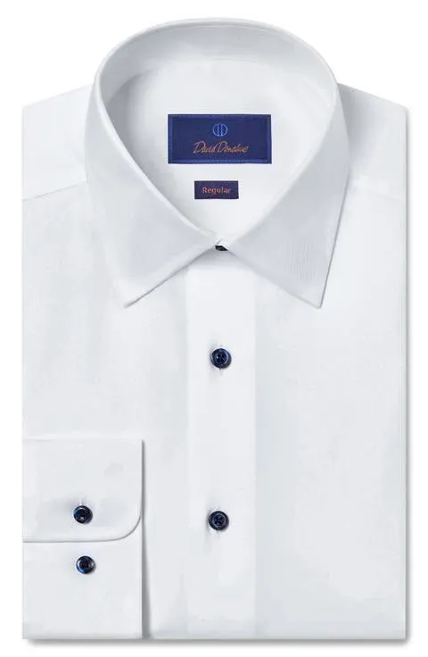 Regular Fit Solid White Dress Shirt