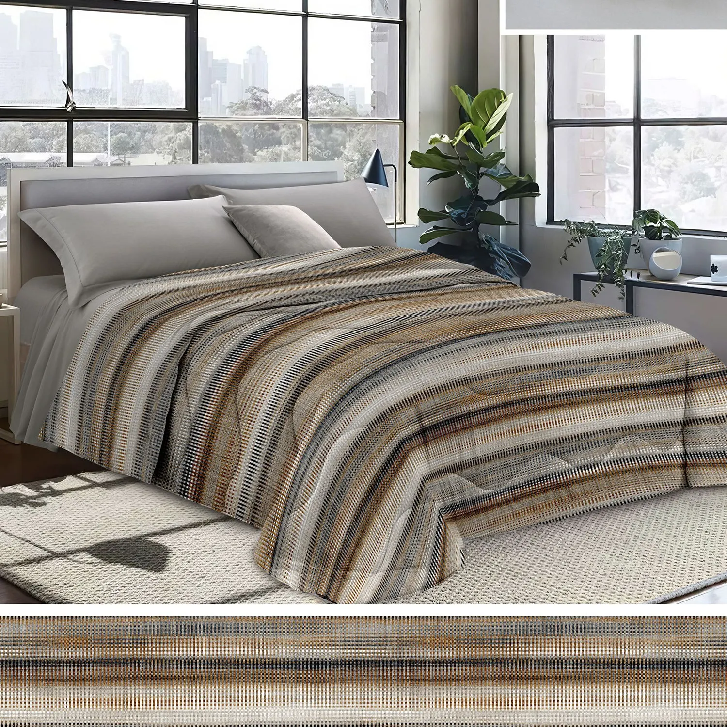 Trapunta Matrimoniale Virginia Stampata Microfibra Disegno 8 240x250 cm