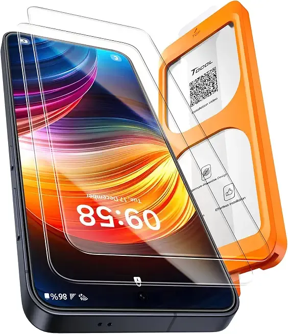 TOCOL for Samsung Galaxy S25 Screen Protector | Easy Installation Bubble-Free, 9H+ Tempered Glass, 8FT Military Grade Shatterproof, Anti-Scratch, Case Friendly HD 2 Pack