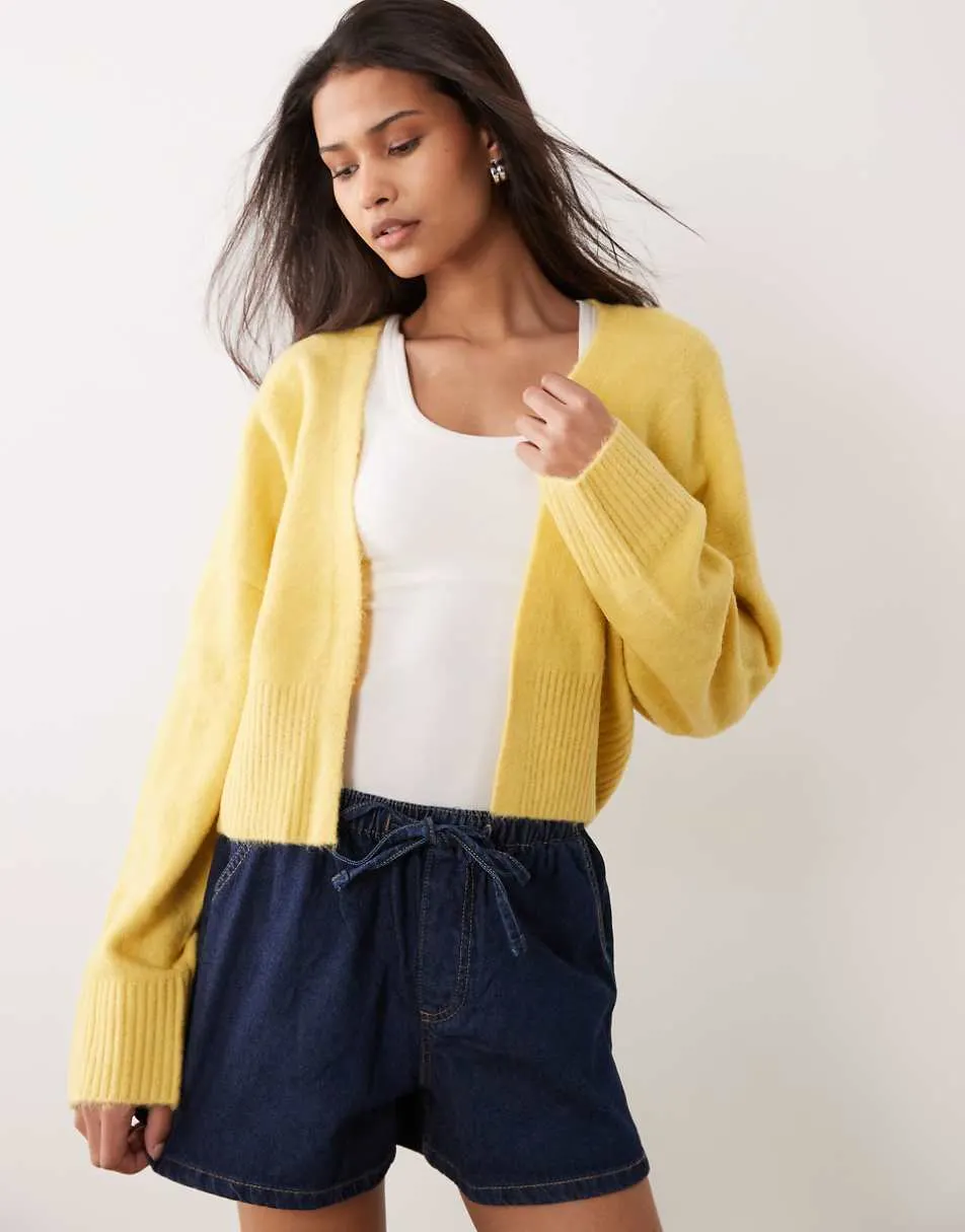 ASOS DESIGN edge to edge cardigan in yellow