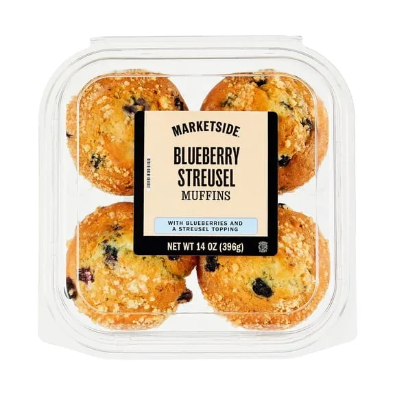Marketside Baked Blueberry Streusel Muffins, 14 oz, 4 Pack