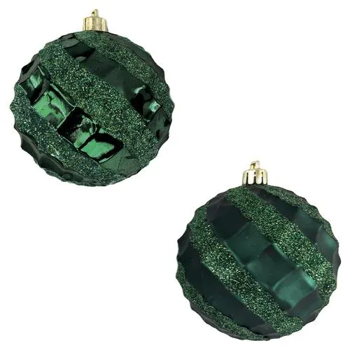 Enchanted Forest® 98mm Dark Green Rhombus Shatterproof Ornaments - 2 Pack