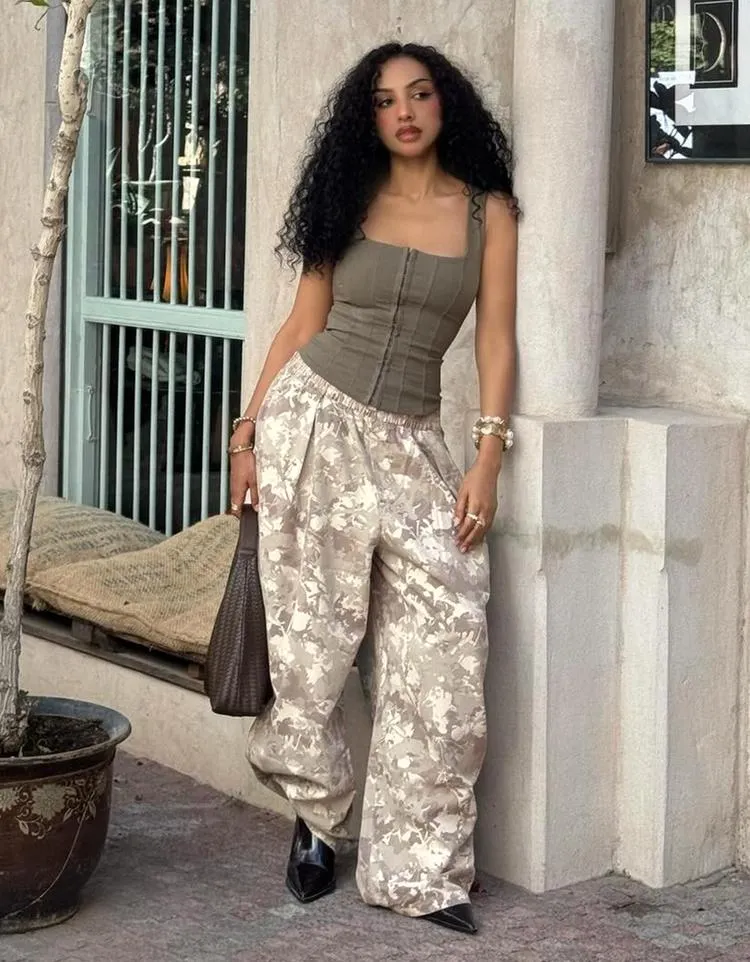 Kalhoty balloon fit s potiskem