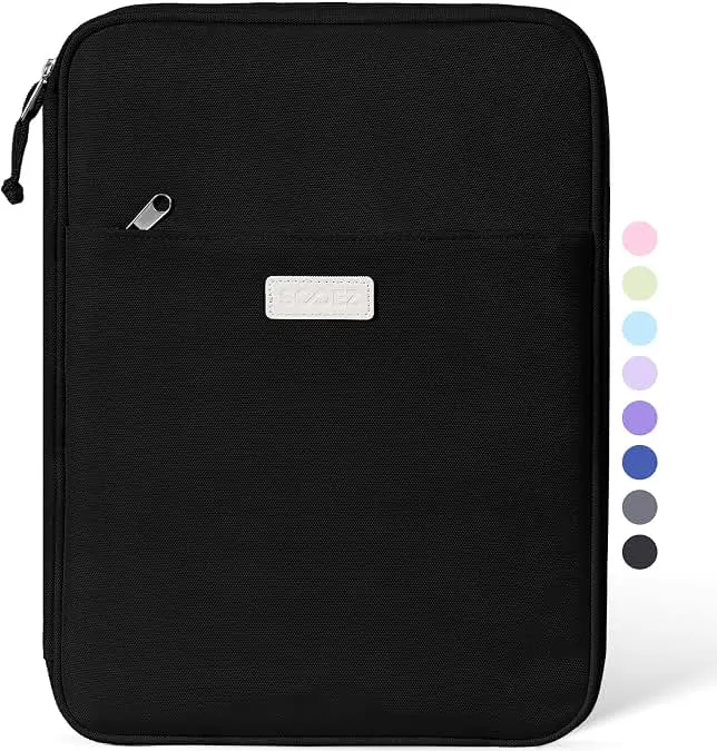 Sooez Zipper Binder Bag, 1 Inch Binders 3 Ring O-Ring, 5-Tab Divider Folder | Expanding File Folder, 500-Sheet Capacity Three Ring Binder,…