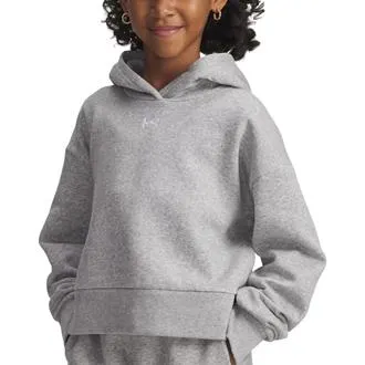 Chandail à capuchon court en polaire UA Rival pour fille