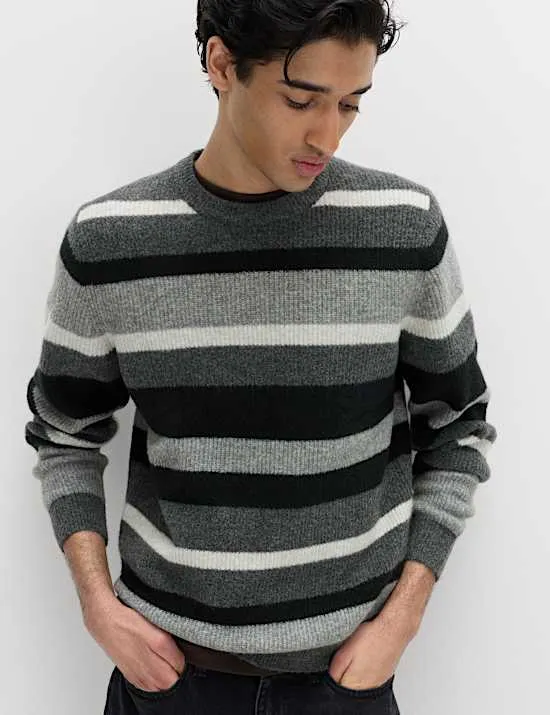 Supersoft Wide Stripe Crew Neck Jumper