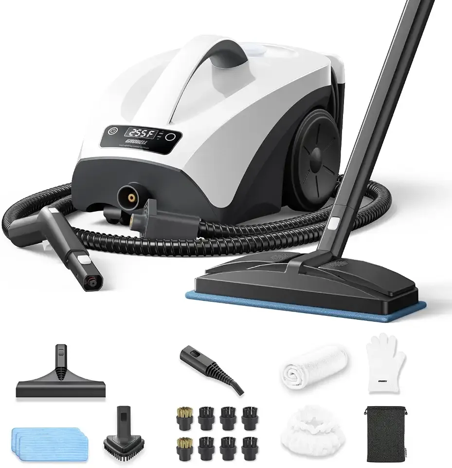 Portable Steam Cleaner with Mop, 0.66 Gal Large Tank, 21-Piece Kit