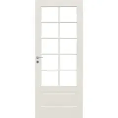 Innerdør tradisjon formpresset klart glass med 10 ruter 8x20 hvit ncs s0502-y