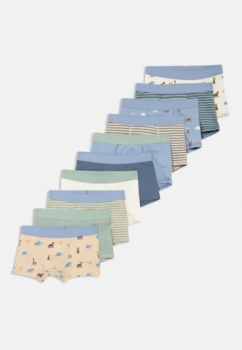 10 PACK PLAIN AND PRINTED BOYS - Boksershorts - white/blue/beige
