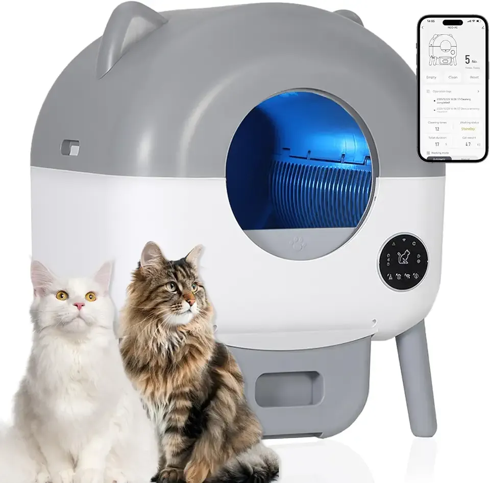 Garvee Automatic Cat Litter Box Self Cleaning for Cats 2.2 to 28 Lbs