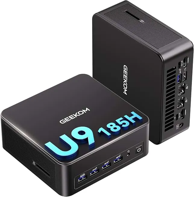 GEEKOM IT13 MAX AI Mini PC, Intel Core Ultra 9 185H, 24GB LPDDR5, 500GB SSD | Productivity AI Companion, Expandable SSD, High…