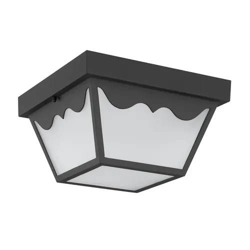 10"Sq Integrated LED Black Outdoor Ceiling Light