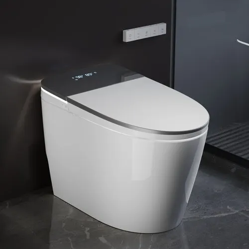 Elongated ADA Bidet Toilet in White with Auto Flush, Auto Open/Close, Heated Seat, Warm Dryer and Cleaning Foam