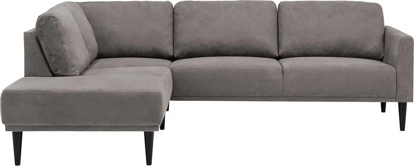 Prato hjørnesofa 3 seter med åpen ende venstre, stoff Soro warm grey 91