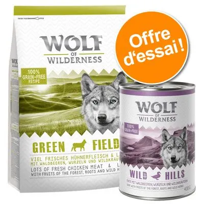 Offre d'essai Wolf of Wilderness croquettes + boîtes